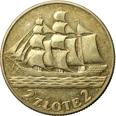II RP, 2 złote 1936 Żaglowiec