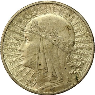 II RP, 10 złotych 1932 Londyn, Głowa Kobiety 