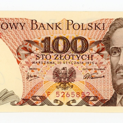  PRL, 100 złotych 1975 F. Rzadkie (L5)