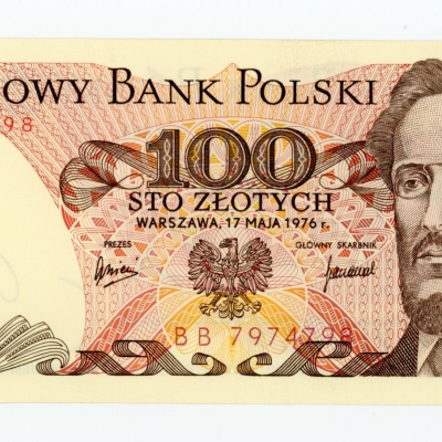 PRL, 100 złotych 1976 BB. Rzadkie (L6)