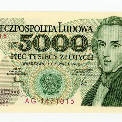 PRL, 5.000 złotych 1982 AG. Rzadkie (L6)