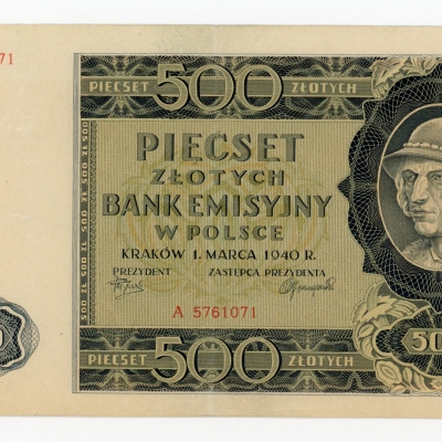 GG, 500 złotych 1940 A