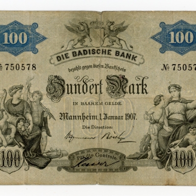 Niemcy, Badenia, 100 marek 1907