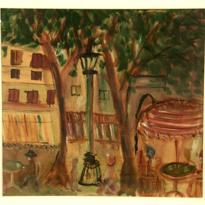 Zygmunt Menkes (1896 Lwów - 1986 Riverdale), Postacie na tarasie kawiarni