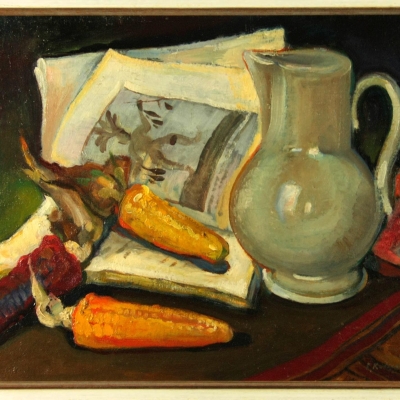 Eugène Konopatzky (1887 Łuck - 1962 Paryż) Martwa natura z książką