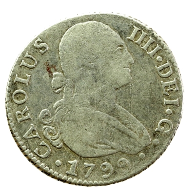 Hiszpania, Karol IV, 2 Reale 1799 S, Sewilla