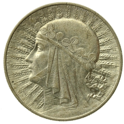 II RP, 10 złotych 1932, Głowa Kobiety