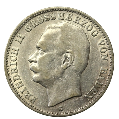 Niemcy, Badenia, Friedrich II, 3 marki 1909
