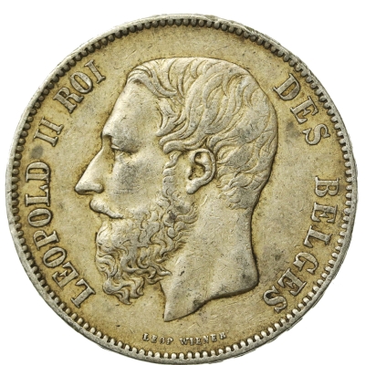 Belgia, Leopold II, 5 franków 1873