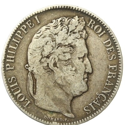 Francja, Ludwik Filip I, 5 franków 1833, Paryż