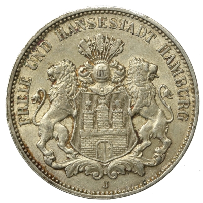Niemcy, Hamburg, 3 marki 1911