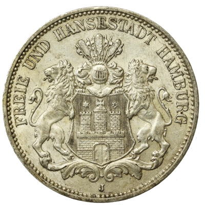 Niemcy, Hamburg, 3 marki 1910