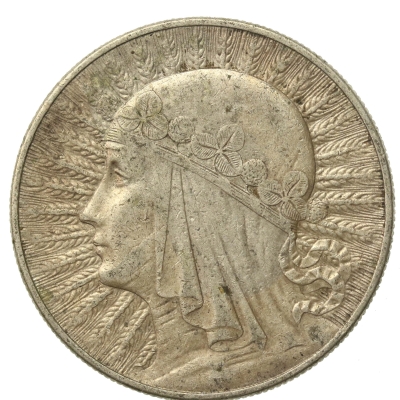 II RP, 10 złotych 1933, Głowa Kobiety