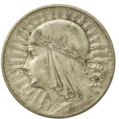 II RP, 10 złotych 1932, Głowa Kobiety, b.z.