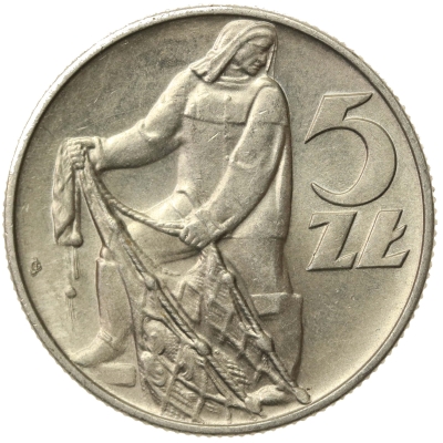 PRL, 5 złotych 1960 Rybak