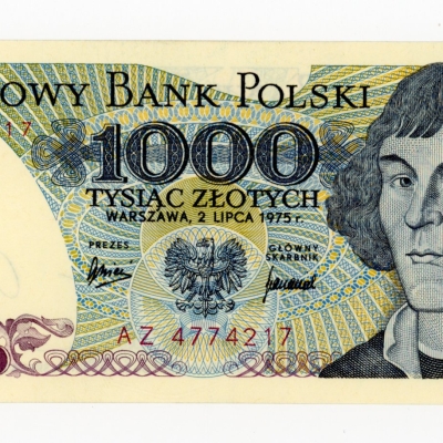 PRL, 1000 złotych 1975 AZ. Rzadsze