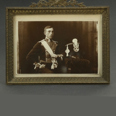 II RP, Fotografia podchorąży w mundurze historycznym 